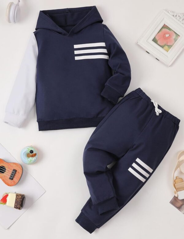 Toddler Boy Clothes Long Sleeve Hoodie Sweatsuits Tops and Pants 2Pcs Boys Fall Winter Outfits Set - Image 2