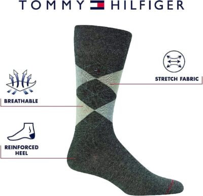 Tommy Hilfiger Men's Dress Socks - 8 Pack Breathable Active Stretch Fabric Comfort Crew Socks - Dress Socks for Men - Image 3