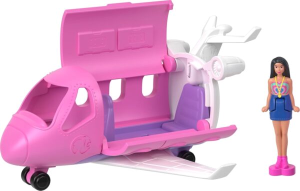 Barbie Mini BarbieLand DreamHouse & 3-Vehicle Playset with 4 1.5-Inch Dolls, Doll House Furniture & Accessories, Includes DreamCamper, Boat & Plane - Image 4