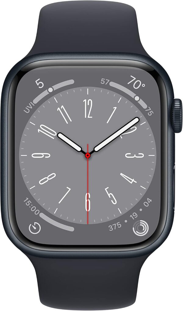 Apple Watch Series 8 [GPS + Cellular, 45mm] - Midnight Aluminum Case with Midnight Sport Band, M/L (Renewed) - Image 2