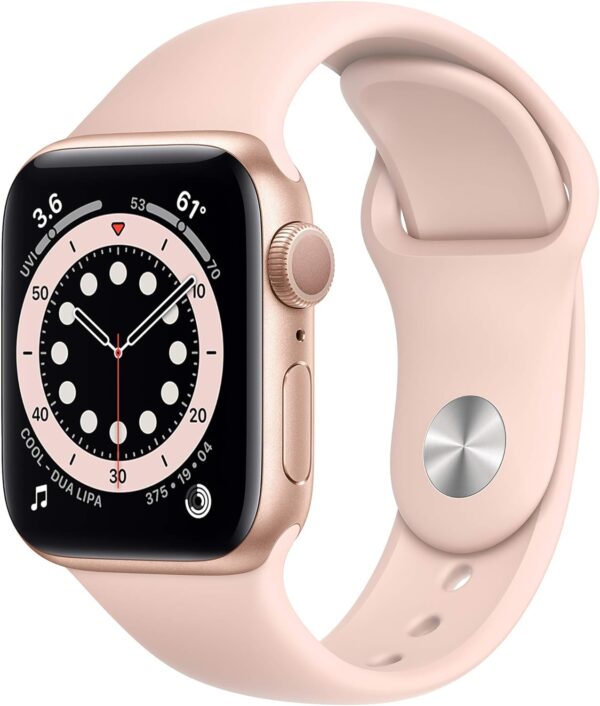 Apple Watch Series 6 (GPS, 40mm) - Gold Aluminum Case with Pink Sand Sport Band (Renewed)