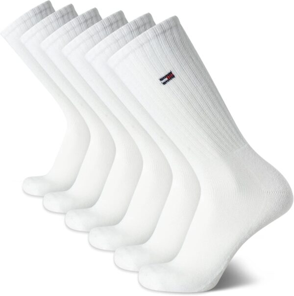 Tommy Hilfiger Men's Crew Socks - 6 Pack Performance Comfort Cushioned Athletic Socks - Breathable Crew Socks for Men (7-12)