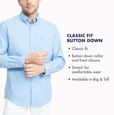 Tommy Hilfiger Men's Long Sleeve Casual Button Down Shirt in Classic Fit - Image 4