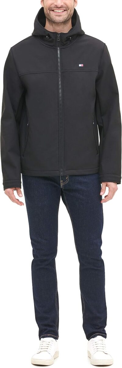 Tommy Hilfiger Men's Soft Shell Water Resistant Hooded Jacket - Image 4