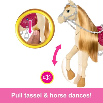 Barbie Toy Horse with Sounds, Music & Accessories, Inspired by Barbie The Great Horse Chase, Horse Moves, Dances & Blinks Eyes - Image 4