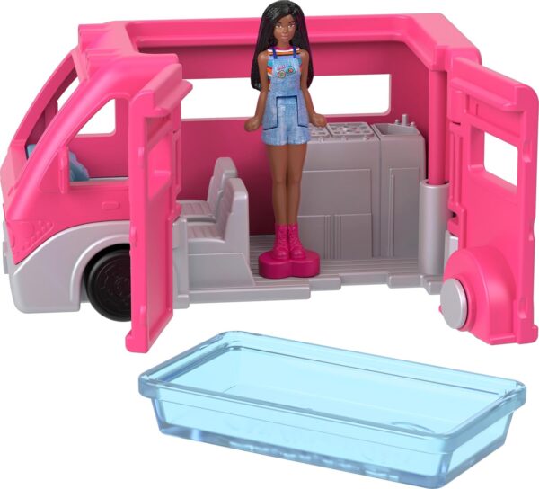 Barbie Mini BarbieLand DreamHouse & 3-Vehicle Playset with 4 1.5-Inch Dolls, Doll House Furniture & Accessories, Includes DreamCamper, Boat & Plane - Image 5