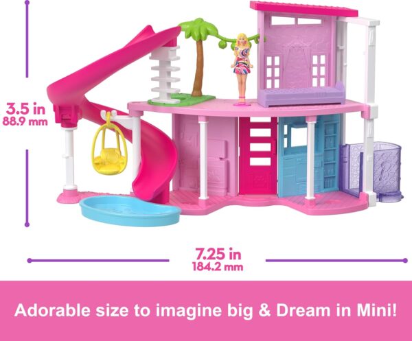 Barbie Mini BarbieLand Doll House Sets, Mini Dreamhouse with Surprise 1.5-inch Doll, Furniture & Accessories, Plus Elevator & Pool - Image 4