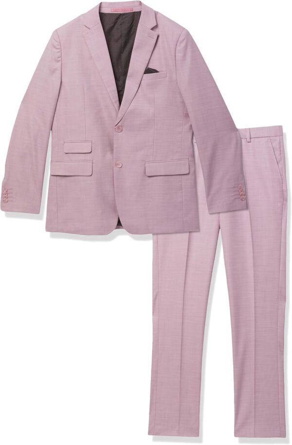 Isaac Mizrahi Boys' Slim-fit Chambray 2 Piece Suit