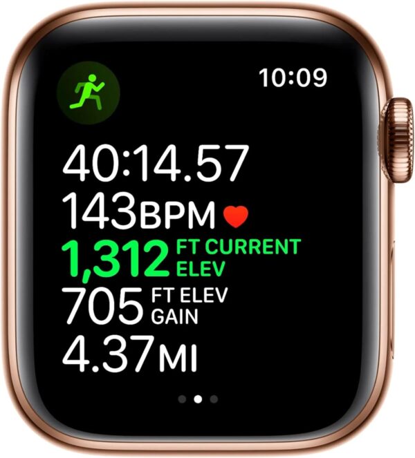 Apple Watch Series 4 (GPS + Cellular, 40MM) - Gold Stainless Steel Case with Pink Sand Sport Band (Renewed) - Image 4