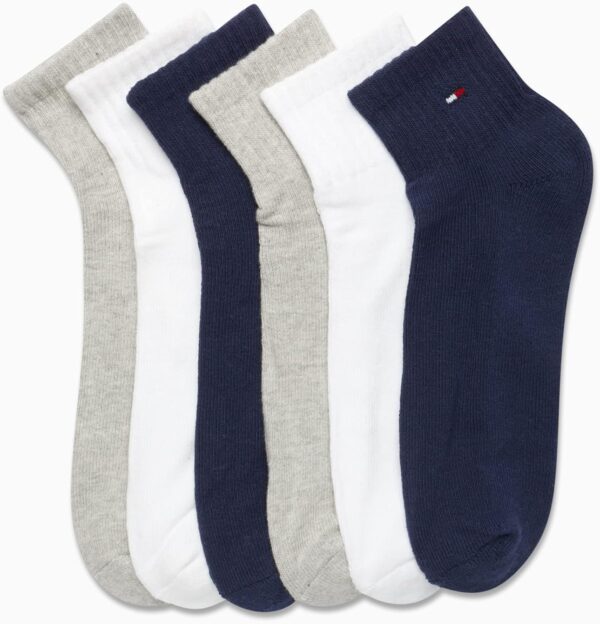 Tommy Hilfiger Men's Quarter Socks - 6 Pack Cushioned Men's Athletic Ankle Socks - Breathable Sports Socks for Men - Image 4