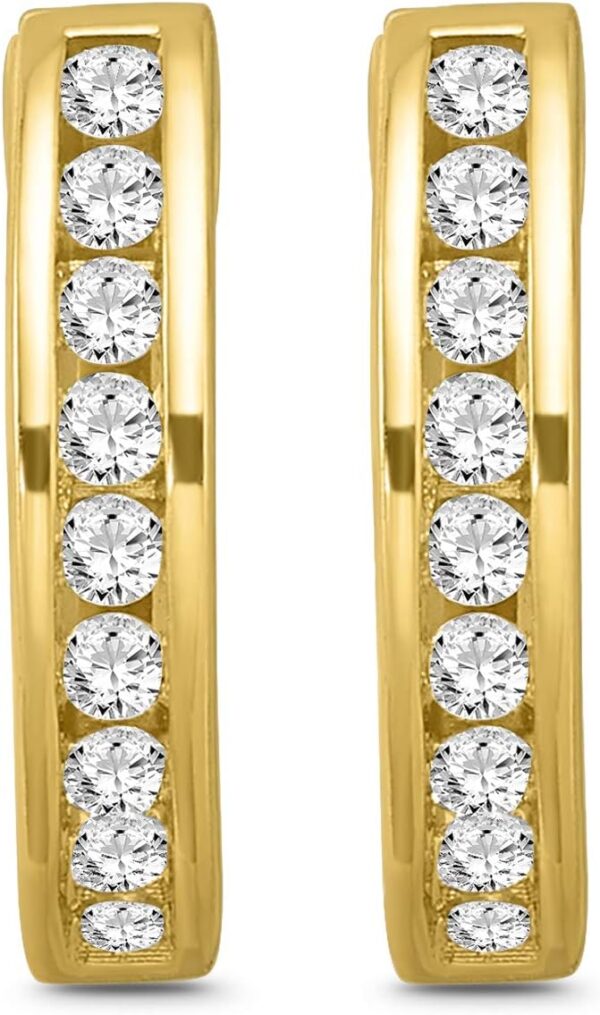 10K Gold or Silver Diamond Hoop Earrings (1/3 cttw, I-J Color, I2 Clarity)