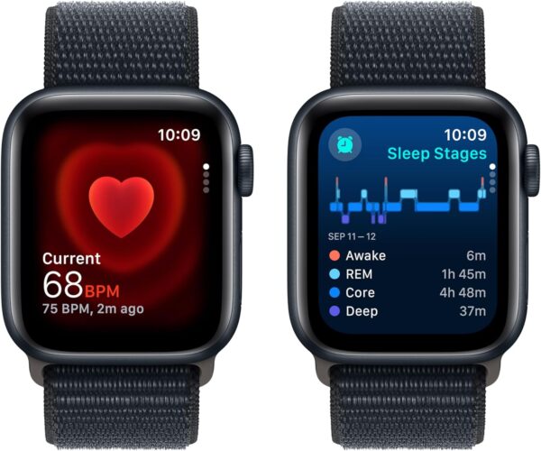 Apple Watch SE (2nd Gen) [GPS 40mm] Smartwatch with Midnight Aluminum Case with Midnight Sport Loop. Fitness & Sleep Tracker, Crash Detection, Heart Rate Monitor, Carbon Neutral - Image 4