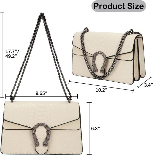 Women's Snake Print Crossbody Shoulder Bag PU Leather Satchel Chain Purse Evening Clutch Handbag - Image 4