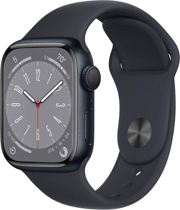 Apple Watch Series 8 (GPS, 41MM) - Midnight Aluminum Case with Midnight Sport Band S/M (Renewed Premium)