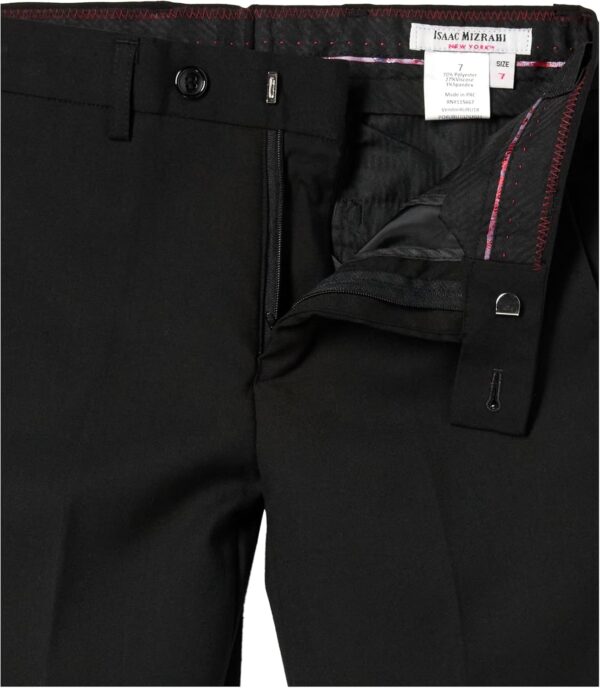 Isaac Mizrahi Boys' Slim Fit Contrast 2pc Shawl Collar Tuxedo Suit-Black Pants - Image 4