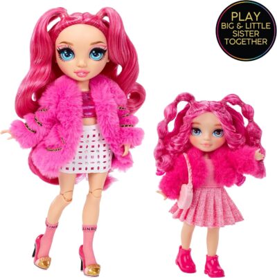 Rainbow High Littles – Magenta Monroe, Pink 5.5" Posable Small Doll with Purse, Magical Pet Kitty, Girls Toy Gift, Kids Ages 4-12 Years - Image 4