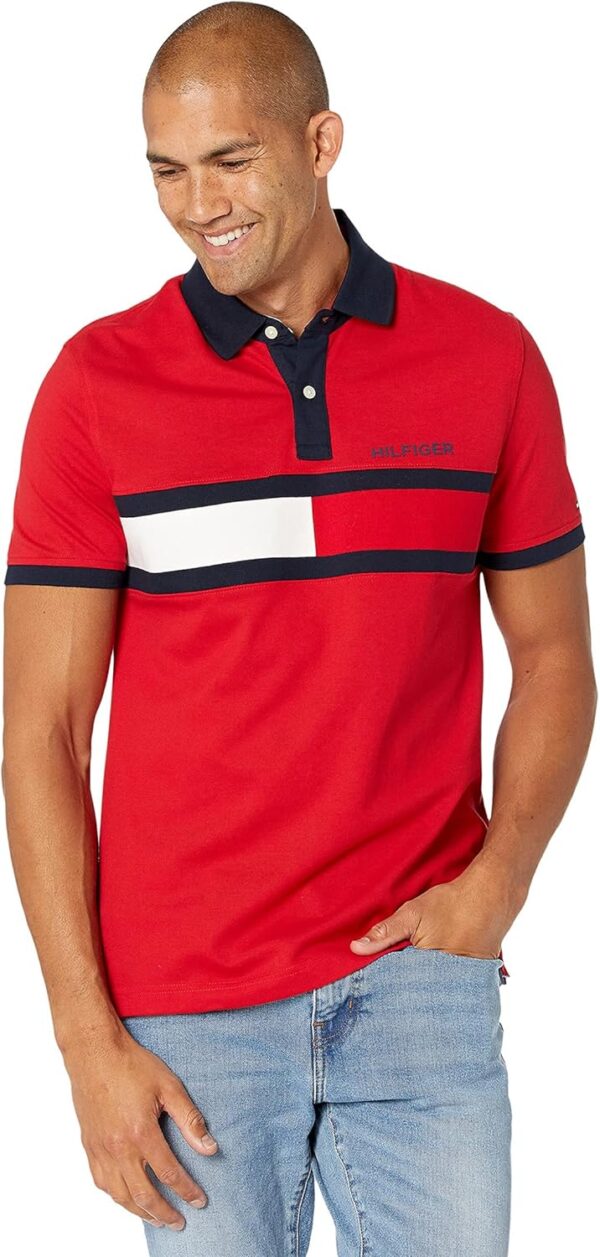 Tommy Hilfiger Men's Short Sleeve Cotton Pique Flag Polo in Regular Fit