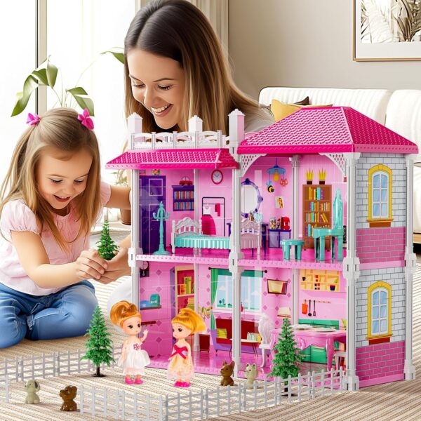 Villa Girls Toys for Kids Ages 2 3 4 5 6 7 - Girls Dolls, DlY Girls Toys, Girls Indoor Toys, Pretend Plays Toy with Accessories and Furniture, Girls Toys, Outdoor Play for Kids - Image 2