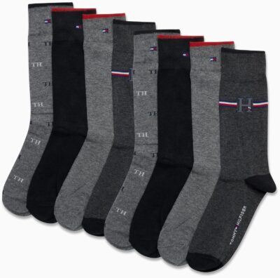 Tommy Hilfiger Men's Dress Socks - 8 Pack Comfort Stretch Crew Socks for Men - Crew Length Breathable Mens Work Socks (7-12) - Image 2