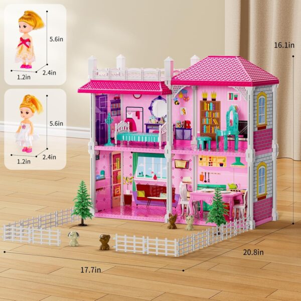 Villa Girls Toys for Kids Ages 2 3 4 5 6 7 - Girls Dolls, DlY Girls Toys, Girls Indoor Toys, Pretend Plays Toy with Accessories and Furniture, Girls Toys, Outdoor Play for Kids - Image 5