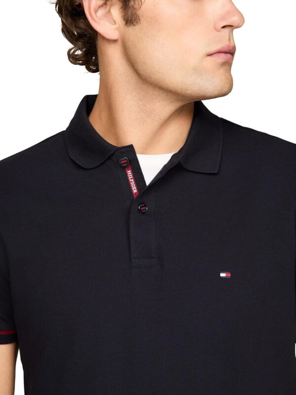 Tommy Hilfiger Men's Short Sleeve Casual Polo Shirts in Regular Fit with Stretch and Cuff Designs - Image 2