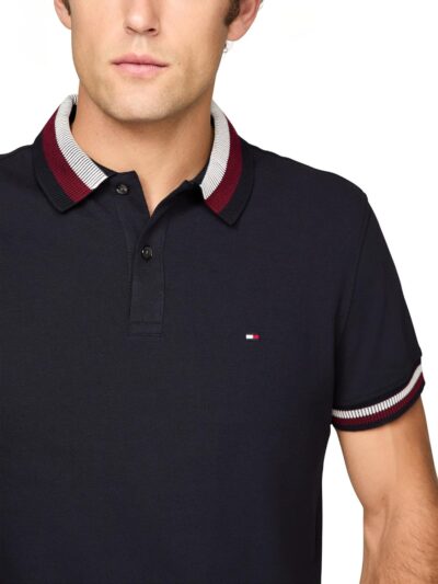 Tommy Hilfiger Men's Short Sleeve Casual Polo Shirts in Regular Fit with Stretch and Collar Designs - Image 2