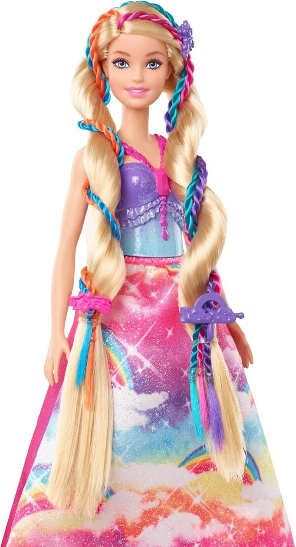 Barbie Dreamtopia Twist ‘n Style Princess Hairstyling Doll (11.5-in Blonde) with Rainbow Hair Extensions & Accessories, Gift for 3 to 7 Year Olds - Image 4