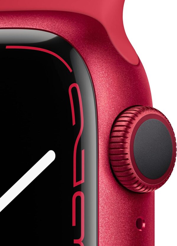 Apple Watch Series 7 (GPS, 41MM) - Red Aluminum Case with Red Sport Band (Renewed) - Image 2