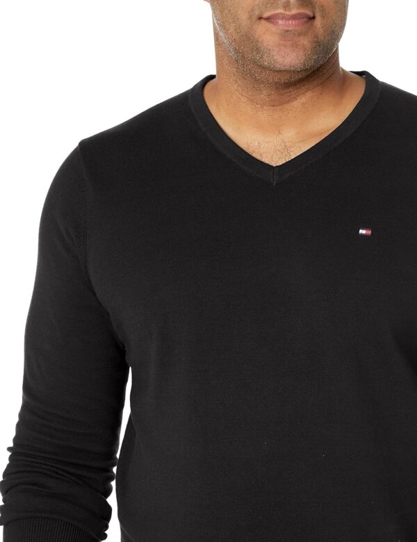 Tommy Hilfiger Men's Essential Long Sleeve Cotton V-Neck Pullover Sweater - Image 3