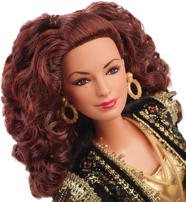 Barbie Signature Gloria Estefan Doll in Gold and Black Fashion and Accessories, with Microphone, Gift for Collectors - Image 3