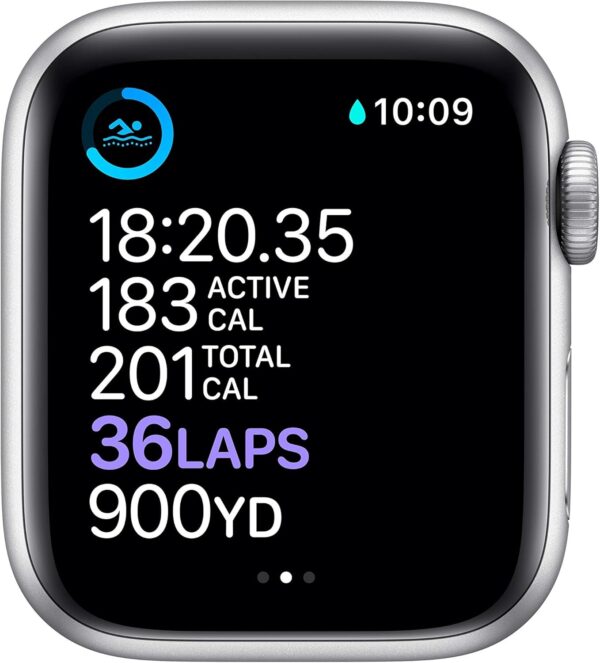 Apple Watch Series 6 (GPS + Cellular, 40mm) - Silver Stainless Steel Case with White Sport Band (Renewed) - Image 4