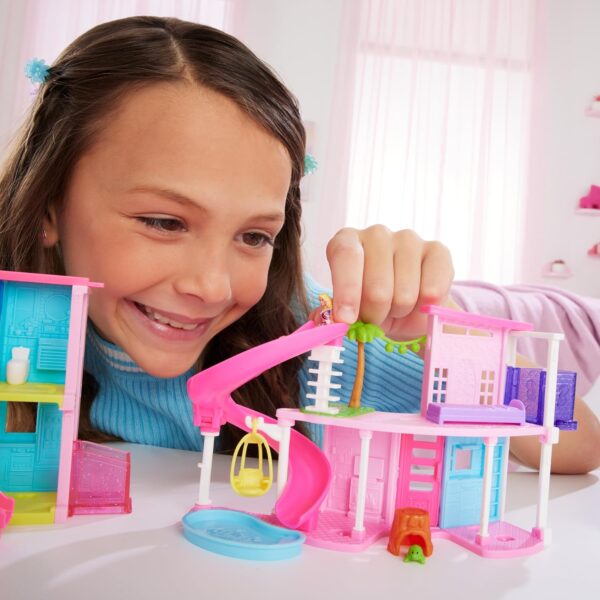 Barbie Mini BarbieLand Doll House Sets, Mini Dreamhouse with Surprise 1.5-inch Doll, Furniture & Accessories, Plus Elevator & Pool - Image 2