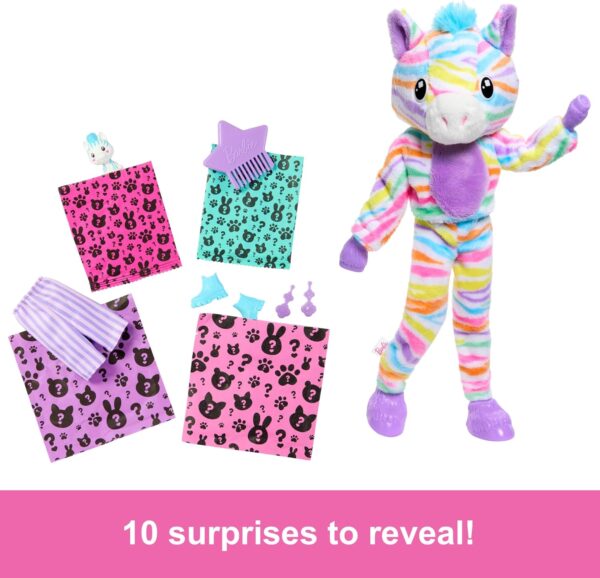 Barbie Cutie Reveal Doll & Accessories, Color Dream Series, Rainbow Zebra Costume & 10 Surprises Including Color Change - Image 3