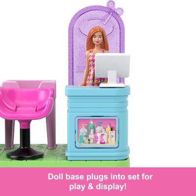 Barbie Mini BarbieLand Collectible Hair Salon Playset with 1.5-Inch Doll, Style Station with Mirror, Shampoo Area and Reception Desk for Storytelling Play - Image 5