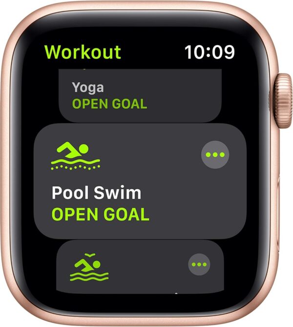 Apple Watch SE (GPS, 44mm) - Gold Aluminum Case with Pink Sand Sport Band (Renewed) - Image 3