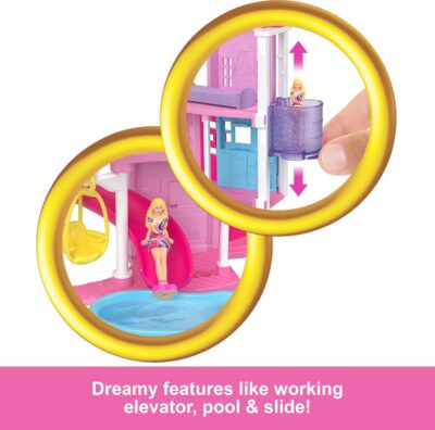 Barbie Mini BarbieLand Doll House Sets, Mini Dreamhouse with Surprise 1.5-inch Doll, Furniture & Accessories, Plus Elevator & Pool - Image 3