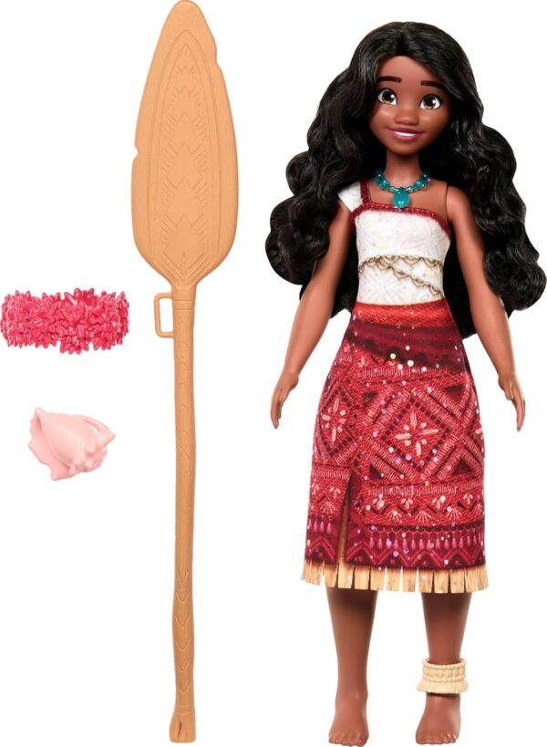 Mattel Disney Moana 2 Singing Adventure Moana Doll with Signature Outfit & Accessories, Sings “We’re Back” in English - Image 5