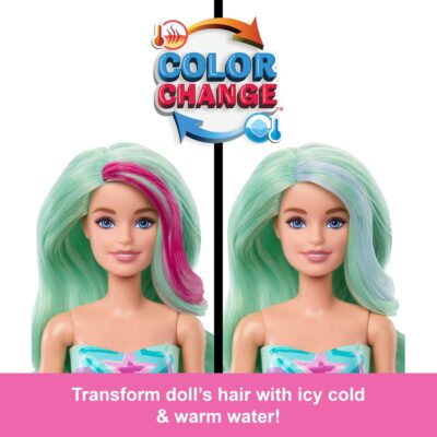 Barbie Color Reveal Doll & Accessories with 6 Unboxing Surprises, Mermaid Series with Color-Change Bodice - Image 5