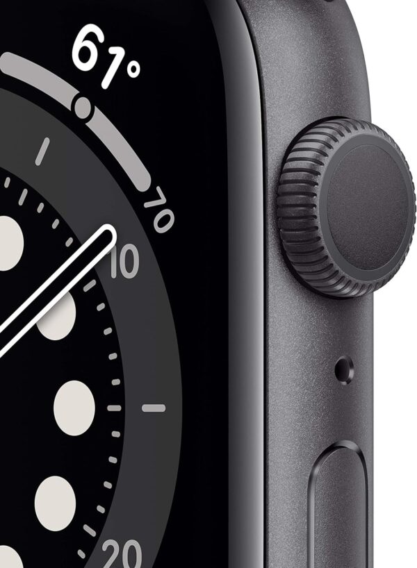 Apple Watch Series 6 (GPS, 44mm) - Space Gray Aluminum Case with Black Sport Band (Renewed) - Image 2