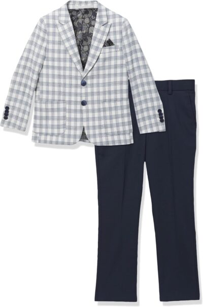 Isaac Mizrahi Boy's 2pc Contrast Check Suit