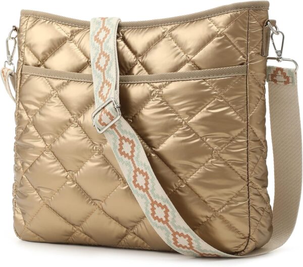 Quilted Crossbody Bags for Women, Unique Pattern Strap Quilted Bag, Crossbody Purses for Women, Quilted Puffer Bag for Women