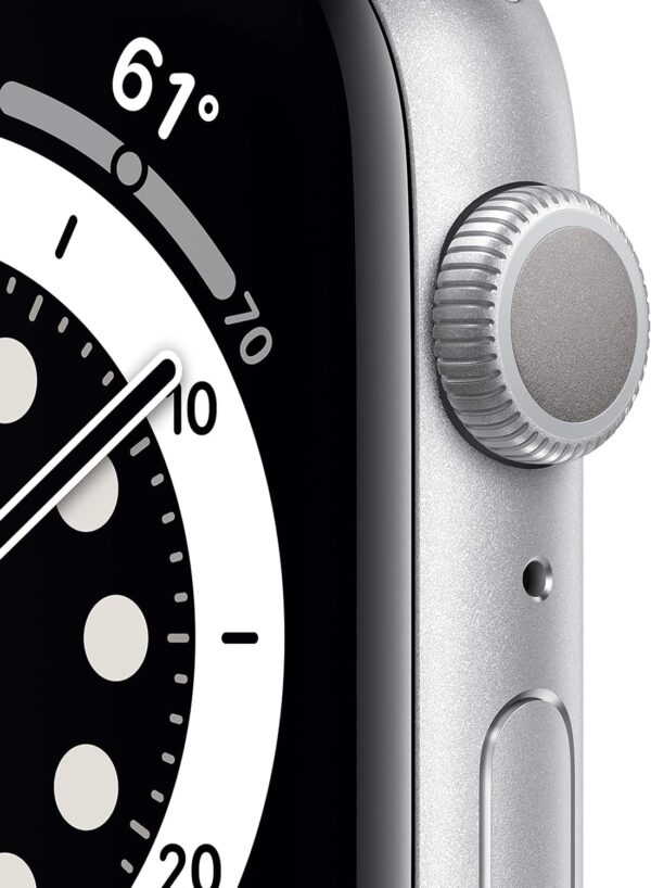 Apple Watch Series 6 (GPS, 44mm) - Silver Aluminum Case with White Sport Band (Renewed) - Image 2