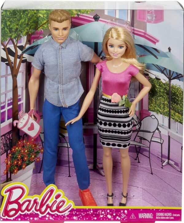 Barbie & Ken Doll Set, 2-Pack of Fashion Dolls Featuring Removable Clothes Including Denim Button Down & Pink Blouse (Amazon Exclusive) - Image 4