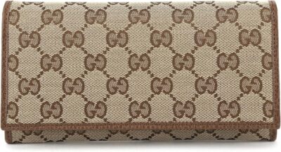 Gucci 346058 KY9LG 8610 Long Wallet Beige Brown, beige/brown