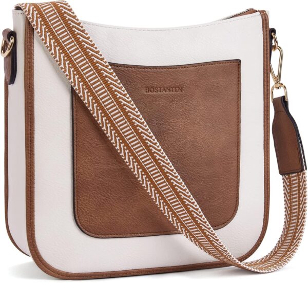 BOSTANTEN Crossbody Bags for Women Trendy Vegan Leather Hobo Handbags Fashion Shoulder Purse with Adjustable Guitar Strap