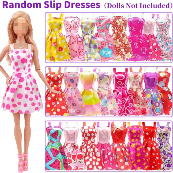 K.T. Fancy 83 Pcs Dolls & Accessories with Doll Closet Wardrobe for 11.5 Inch Doll Dress Up Set Including Wardrobe Shoes Wallet Dress Hangers Brush Necklace Pet and Other Accessories (No Doll) - Image 5