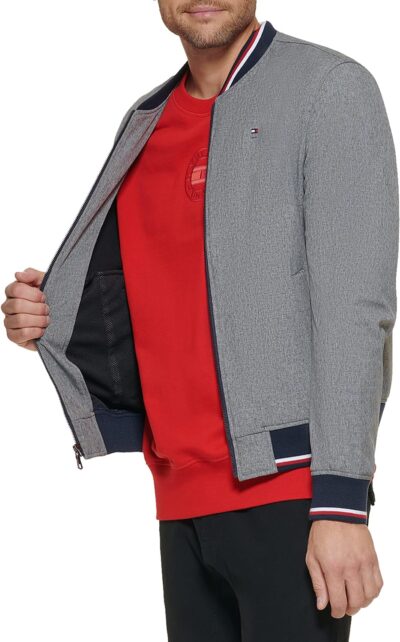 Tommy Hilfiger Men's Lightweight Varsity Rib Knit Bomber Jacket - Image 3