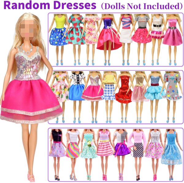 K.T. Fancy 83 Pcs Dolls & Accessories with Doll Closet Wardrobe for 11.5 Inch Doll Dress Up Set Including Wardrobe Shoes Wallet Dress Hangers Brush Necklace Pet and Other Accessories (No Doll) - Image 4