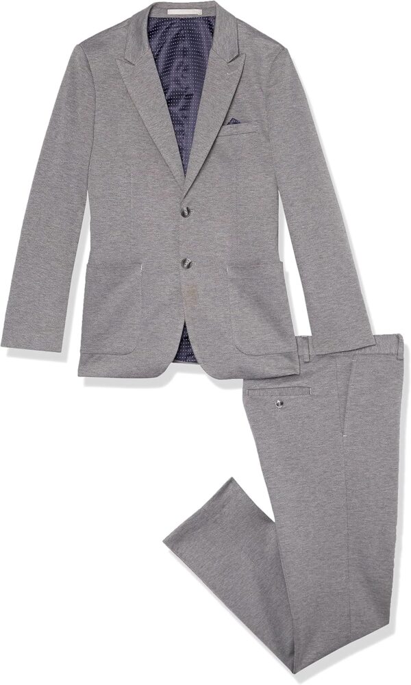 Isaac Mizrahi Boy's Slim Fit Knitted Stretch Suit