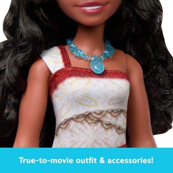 Mattel Disney Moana 2 Moana Fashion Doll with 2 Accessories, Removable Outfit with Necklace & Anklet, Inspired by The Movie - Image 3